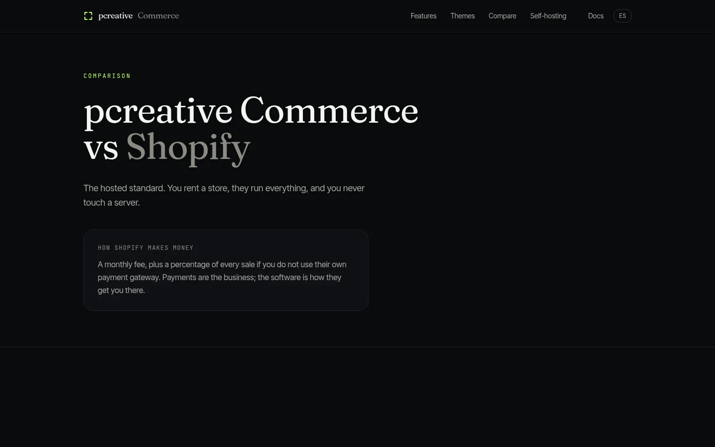 pcreative Commerce, screen 2 of 4